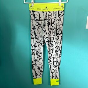 Adidas Stella Sport Neon Detail Full Length Mid Rise Leggings S